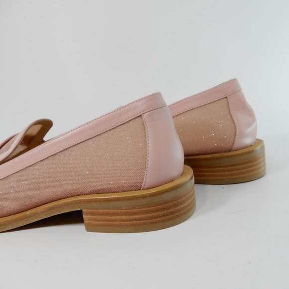 Stuart Weitzman Palmer Slip on LOAFERS Flats Size 6 Pink Shimmer Mesh NEW $475 - Picture 16 of 16